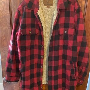 Outdoor Life Red and Black Plaid Shirt Jacket